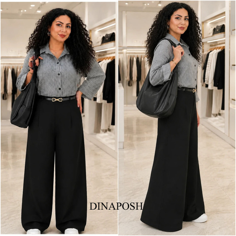 شلوار پارچه ای زنانه مازراتی بگ مشکی