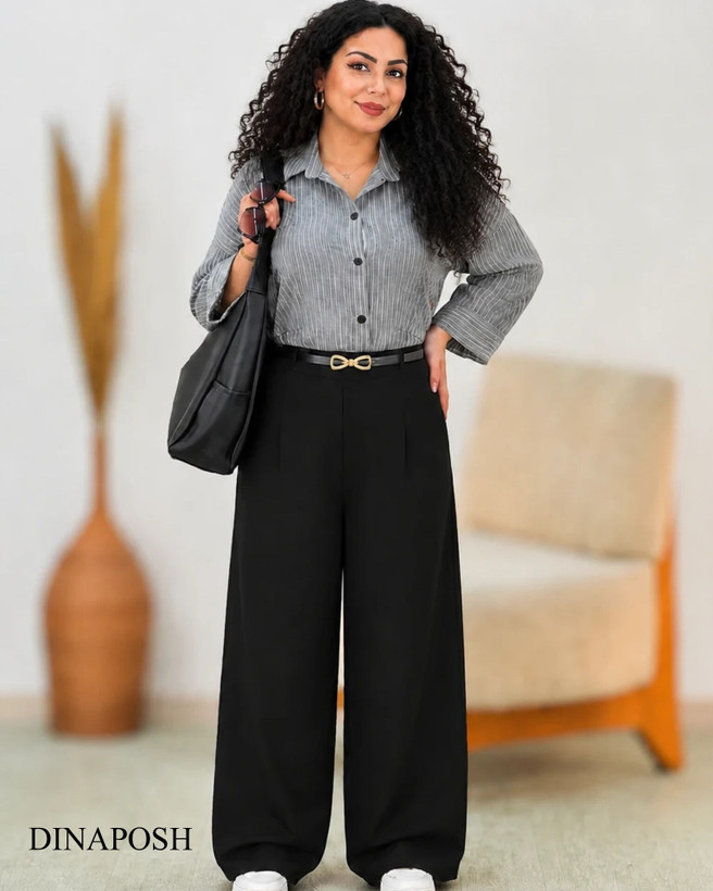 شلوار پارچه ای زنانه مازراتی بگ مشکی