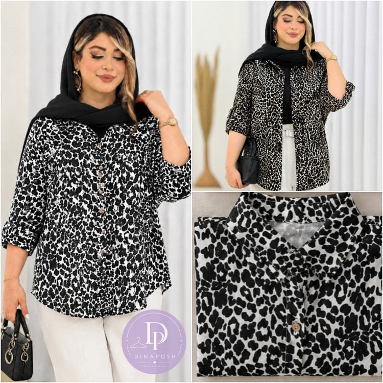 شومیز پلنگی مشکی
