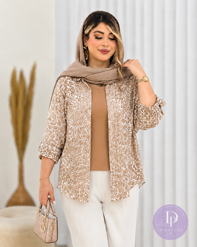 شومیز پلنگی نسکافه ای
