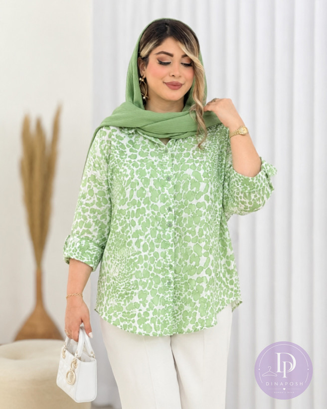شومیز پلنگی سبز