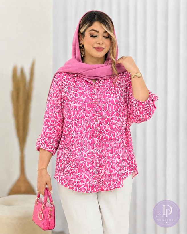 شومیز پلنگی صورتی