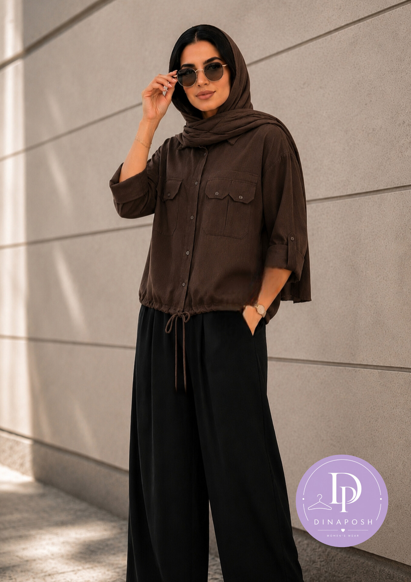 شومیز باکسی لنین پایین بندی خاکی